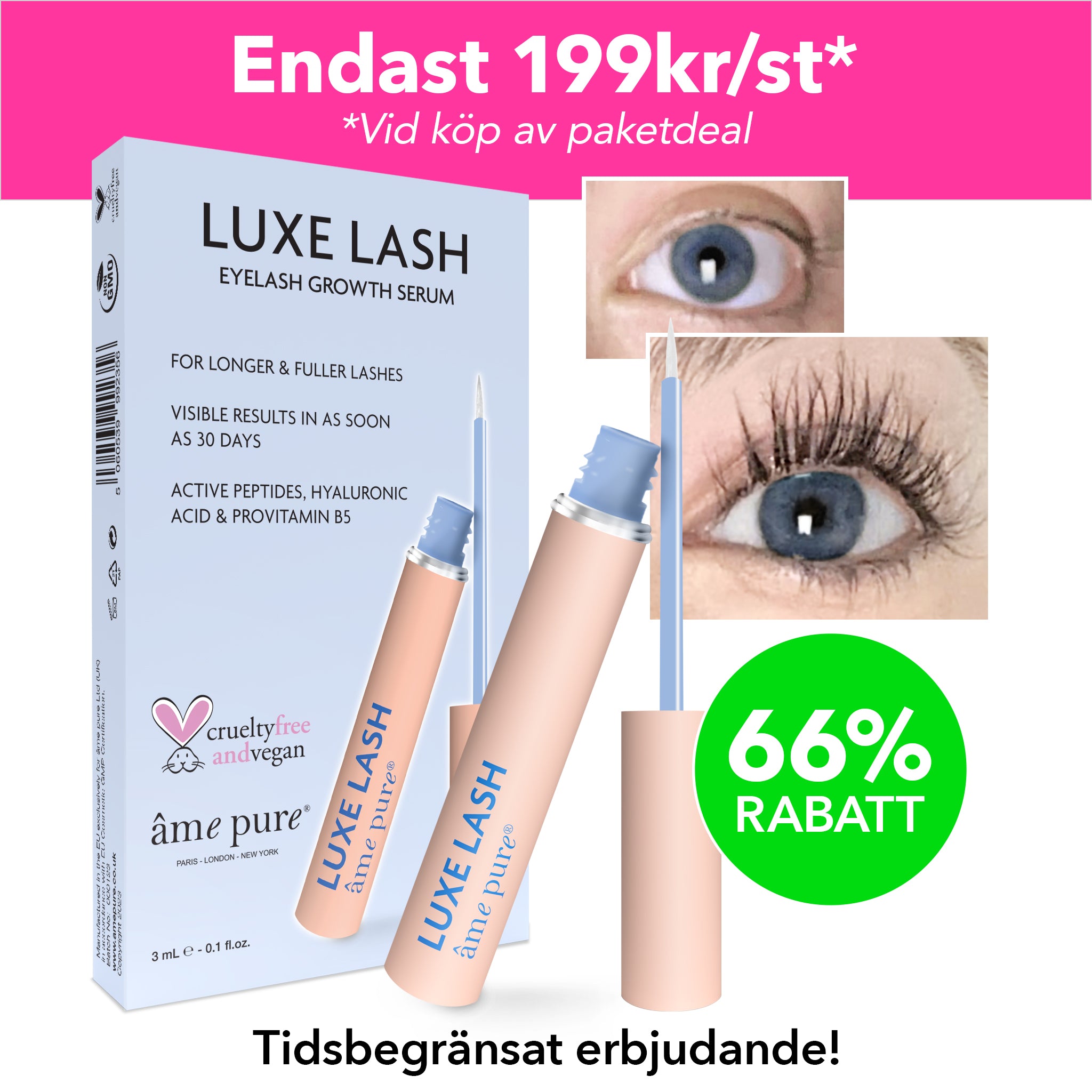 2 st LUXE LASH Fransserum